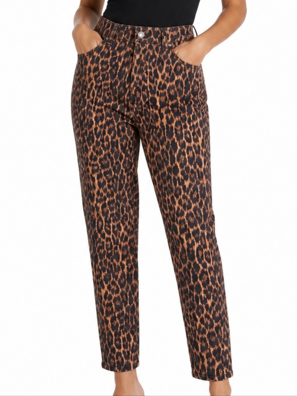 Lisa Rinna Leopard Print Pants - Brown/Black
